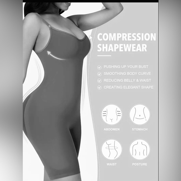 🔥✔️ Solid Adjustable Strap Bodysuit, Backless Butt Lifting Bodyshaper Size L 👀 - Picture 6 of 16